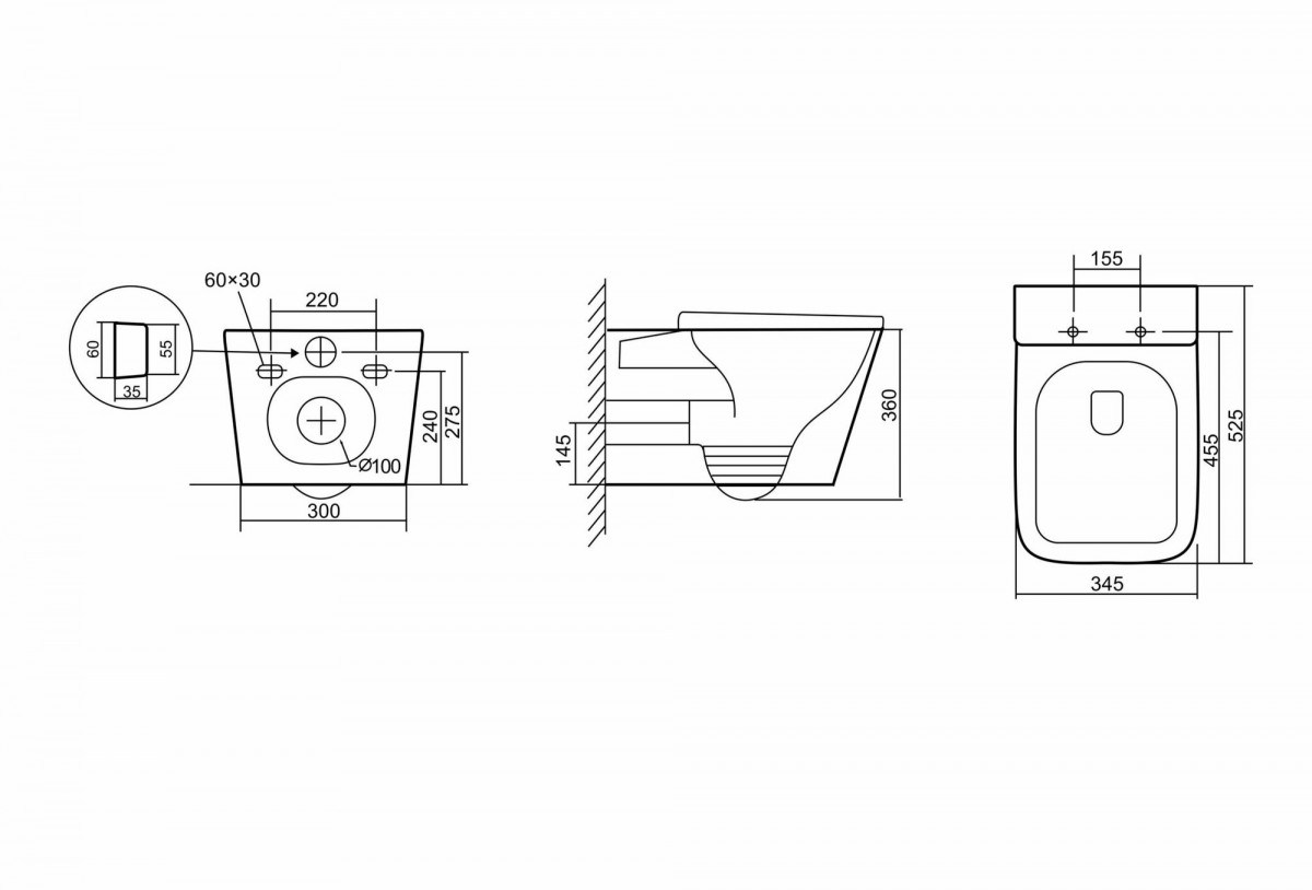 Унитаз подвесной Triton-Pro Verso VO-3032 52,5x34,5 сиденье Duroplast, SoftClose Унитаз подвесной Triton-Pro Verso VO-3032 52,5x34,5 сиденье Duroplast, SoftClose