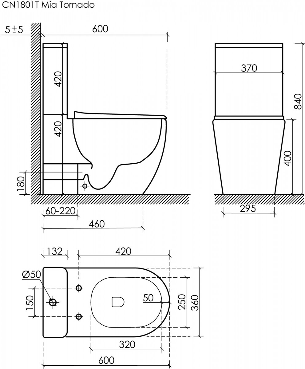 Унитаз-компакт CeramicaNova Mia Tornado 36x60 сиденье микролифт, белый Унитаз-компакт CeramicaNova Mia Tornado 36x60 сиденье микролифт, белый