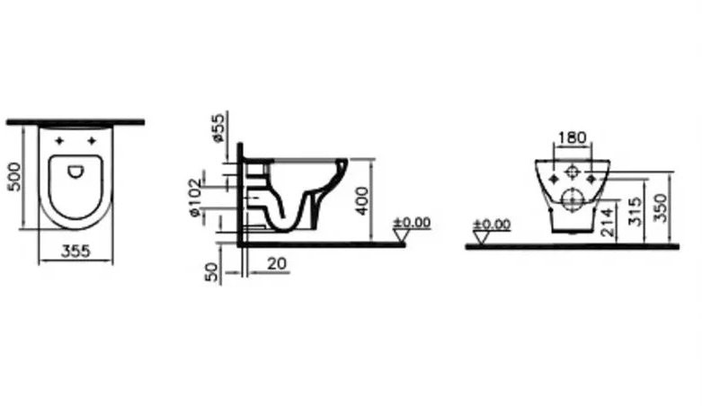 Унитаз подвесной Vitra Zentrum Round SmoothFlush 7786B003-0075 35,5x50 сиденье дюропласт, микролифт Унитаз подвесной Vitra Zentrum Round SmoothFlush 7786B003-0075 35,5x50 сиденье дюропласт, микролифт