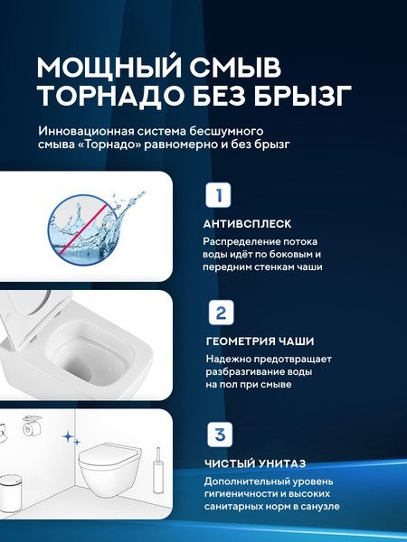 Унитаз подвесной Amore di Mare Bacino Tornado P210-T 52x36 сиденье дюропласт, микролифт Унитаз подвесной Amore di Mare Bacino Tornado P210-T 52x36 сиденье дюропласт, микролифт