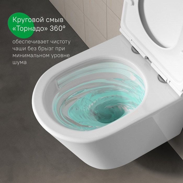 Унитаз подвесной Iddis Ray RAYRDSEi25 35,5x51,5 сиденье дюропласт, микролифт Унитаз подвесной Iddis Ray RAYRDSEi25 35,5x51,5 сиденье дюропласт, микролифт