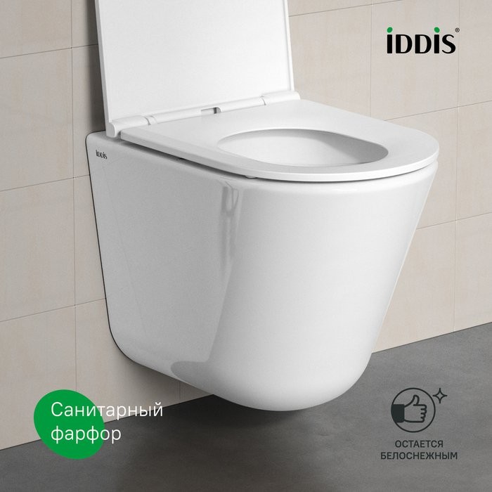 Унитаз подвесной Iddis Ray RAYRDSEi25 35,5x51,5 сиденье дюропласт, микролифт Унитаз подвесной Iddis Ray RAYRDSEi25 35,5x51,5 сиденье дюропласт, микролифт