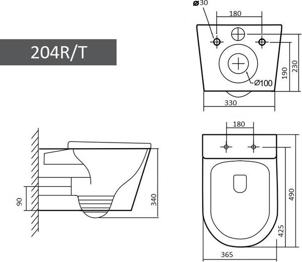 Унитаз подвесной Grado GD-W204T (с сиденьем) Унитаз подвесной Grado GD-W204T (с сиденьем)