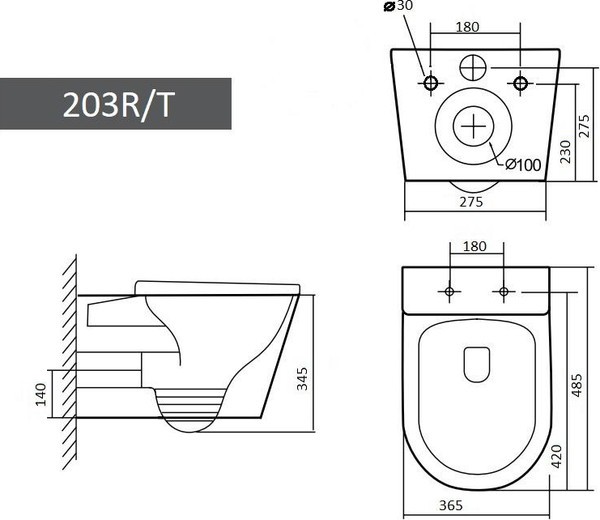 Унитаз подвесной Grado GD-W203R (с сиденьем) Унитаз подвесной Grado GD-W203R (с сиденьем)