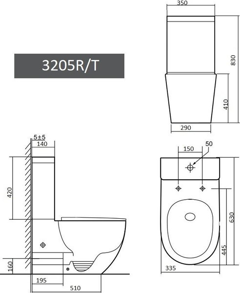 Унитаз напольный Grado GD-3205R (с сиденьем) Унитаз напольный Grado GD-3205R (с сиденьем)