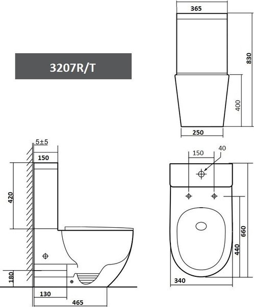 Унитаз напольный Grado GD-3207Т (с сиденьем) Унитаз напольный Grado GD-3207Т (с сиденьем)