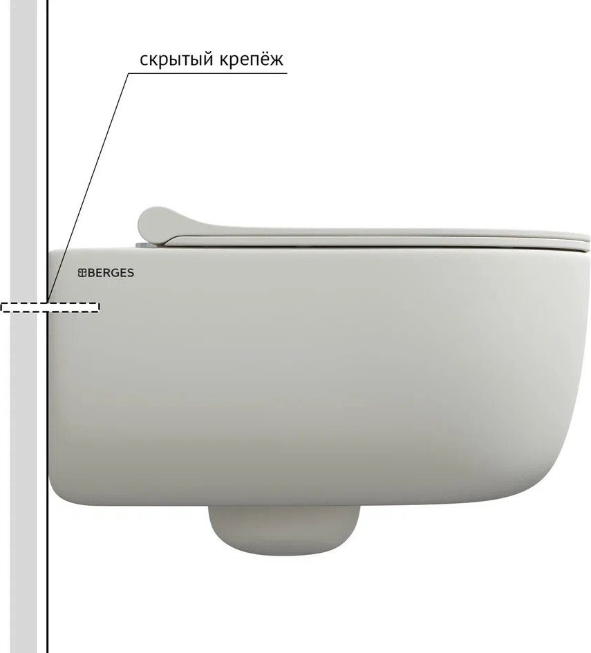 Унитаз подвесной Berges Ego XL Rimless / 082218 Унитаз подвесной Berges Ego XL Rimless / 082218