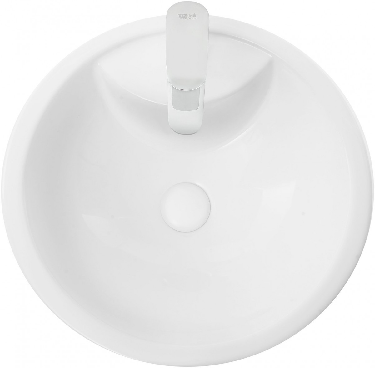 Умывальник Welt-Wasser LEERBACH 4646 GL-WT 46x46 белый глянец Умывальник Welt-Wasser LEERBACH 4646 GL-WT 46x46 белый глянец