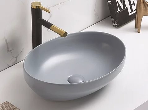 Умывальник накладной CeramaLux 78590MH 50,2x36,3 светло-серый матовый Умывальник накладной CeramaLux 78590MH 50,2x36,3 светло-серый матовый