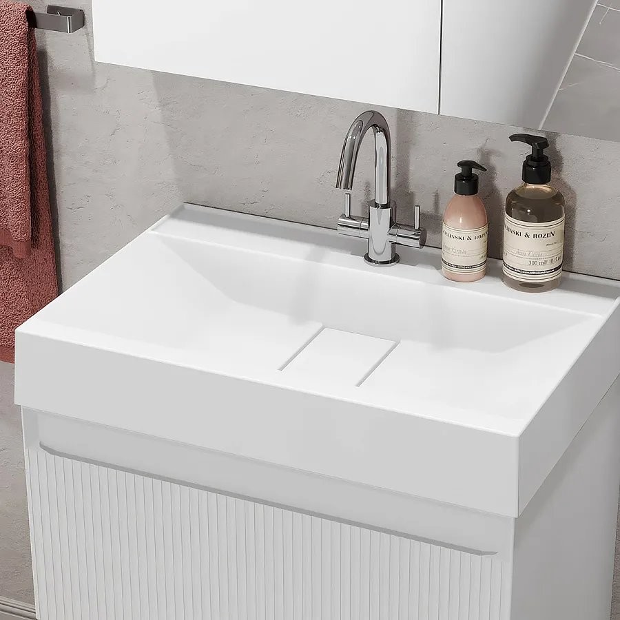 Умывальник Белюкс Берн Бн-700 Белый матовый (18), Solid Surface Умывальник Белюкс Берн Бн-700 Белый матовый (18), Solid Surface