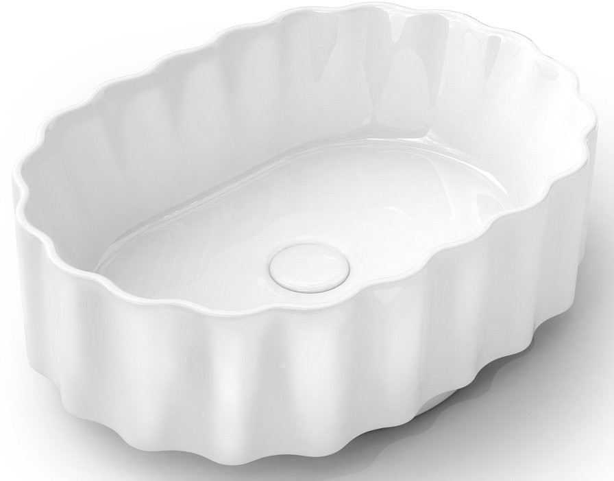 Умывальник накладной Kerama Marazzi ARTBASIN Conchiglia 53х38 белый глянец Умывальник накладной Kerama Marazzi ARTBASIN Conchiglia 53х38 белый глянец
