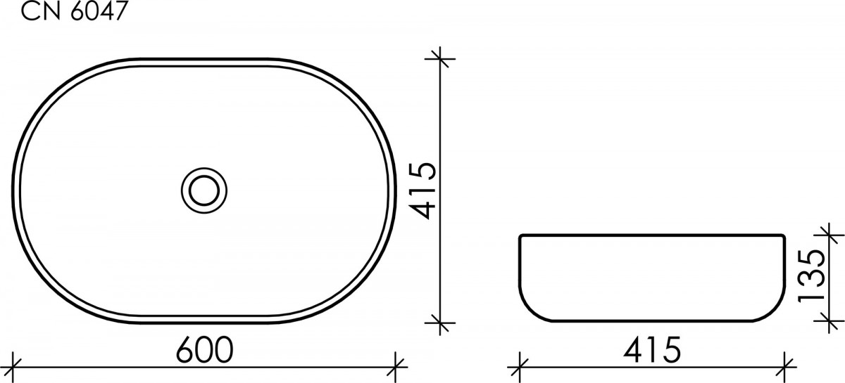 Умывальник накладной Ceramicanova Element CN6047 белый Умывальник накладной Ceramicanova Element CN6047 белый