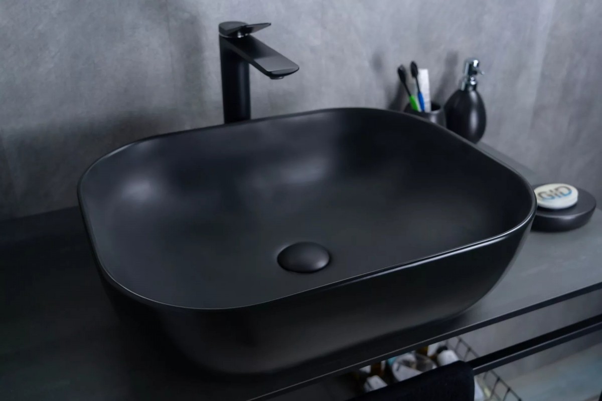 Умывальник накладной Gid Bm1302 50x40 черный матовый Умывальник накладной Gid Bm1302 50x40 черный матовый