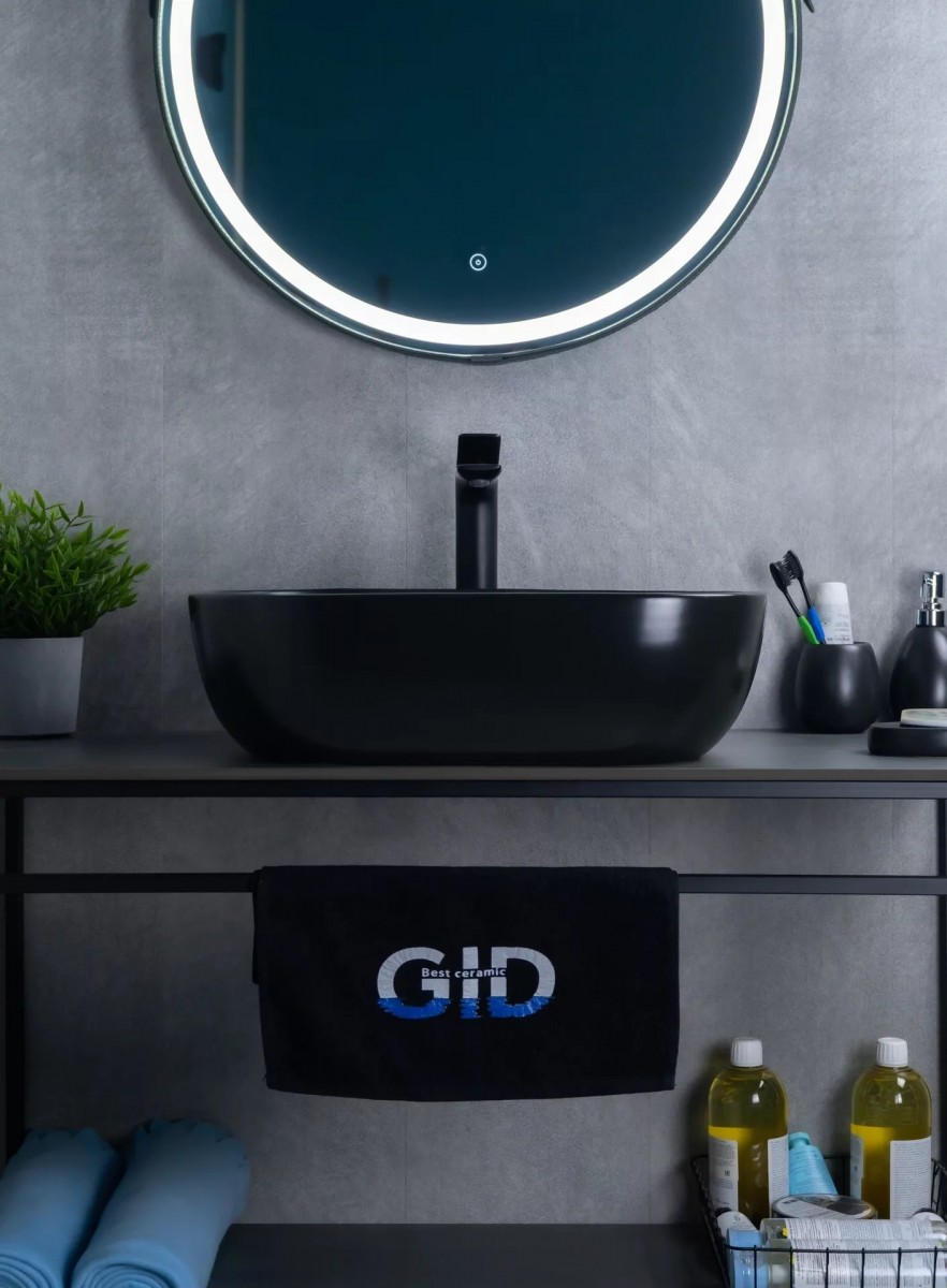 Умывальник накладной Gid Bm1302 50x40 черный матовый Умывальник накладной Gid Bm1302 50x40 черный матовый