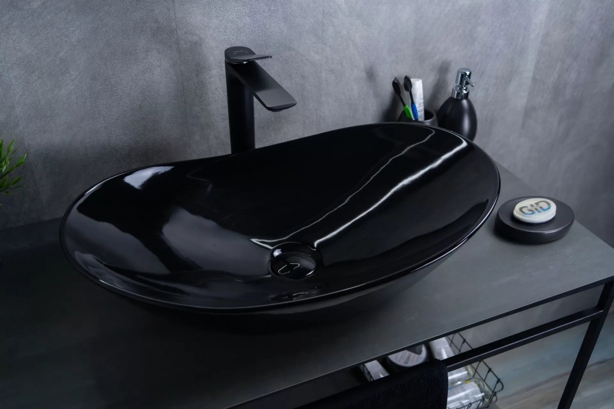 Умывальник накладной Gid BL9811 61x37 черный глянцевый Умывальник накладной Gid BL9811 61x37 черный глянцевый