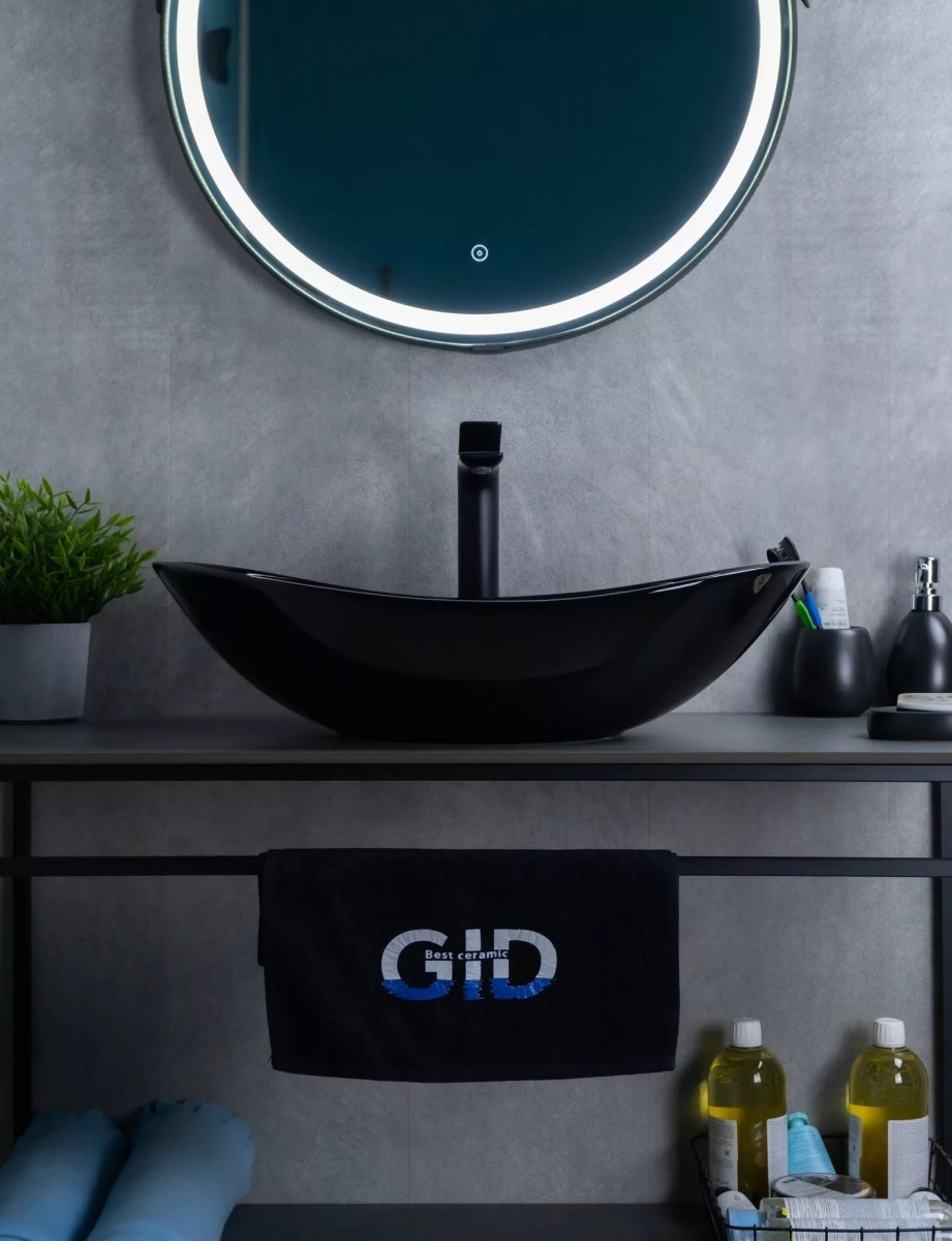 Умывальник накладной Gid BL9811 61x37 черный глянцевый Умывальник накладной Gid BL9811 61x37 черный глянцевый