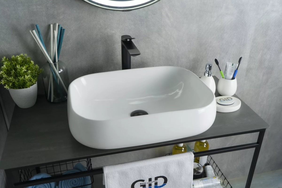 Умывальник накладной Gid N9243 56x42 белый Умывальник накладной Gid N9243 56x42 белый