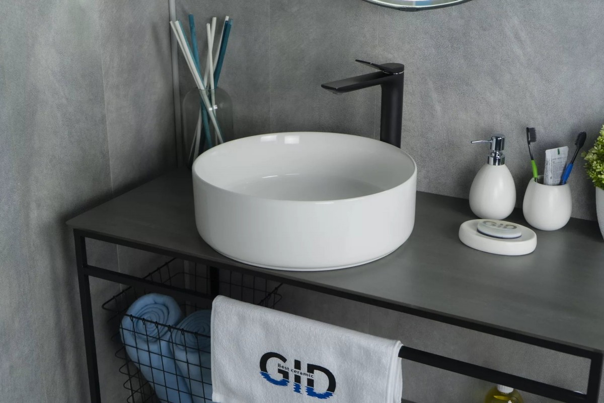Умывальник накладной Gid N9424 40x40 белый Умывальник накладной Gid N9424 40x40 белый