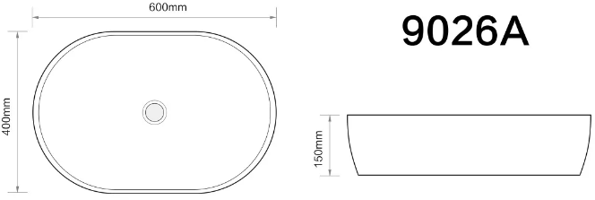 Умывальник Axus 9026A 60x40 белый Умывальник Axus 9026A 60x40 белый