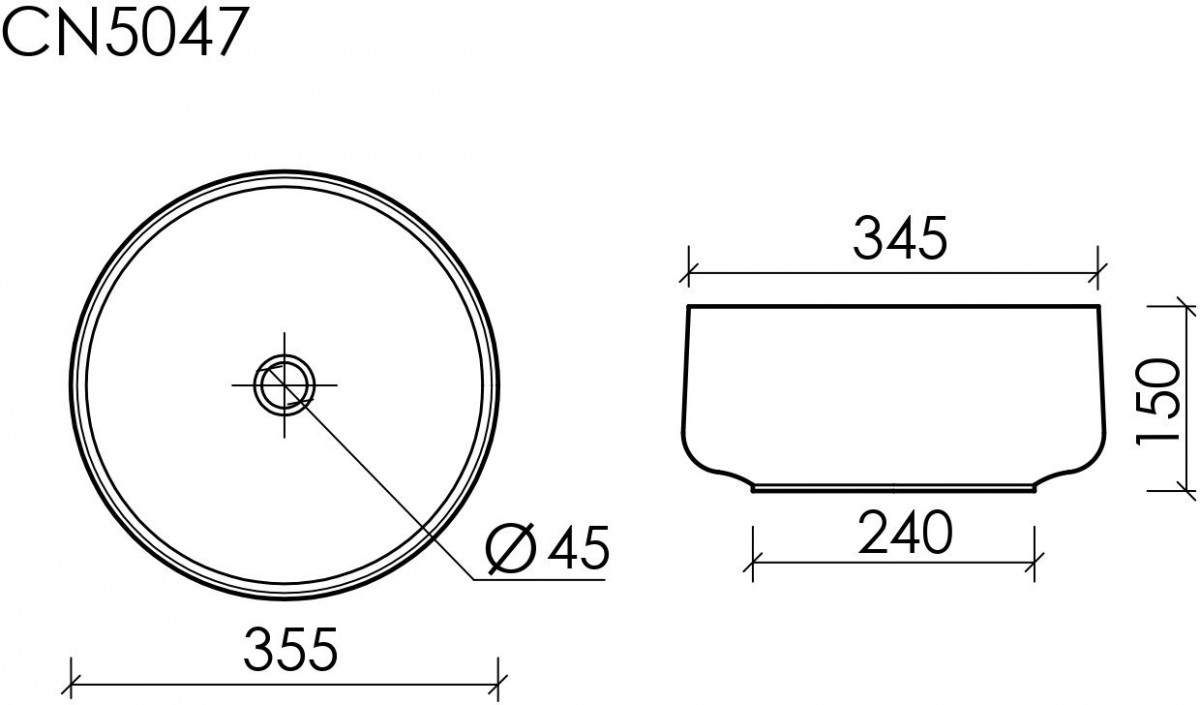 Умывальник накладной Ceramicanova Element CN5047 белый Умывальник накладной Ceramicanova Element CN5047 белый