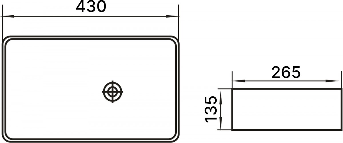 Умывальник накладной Axus 9071B 43x26,5 белый правый Умывальник накладной Axus 9071B 43x26,5 белый правый