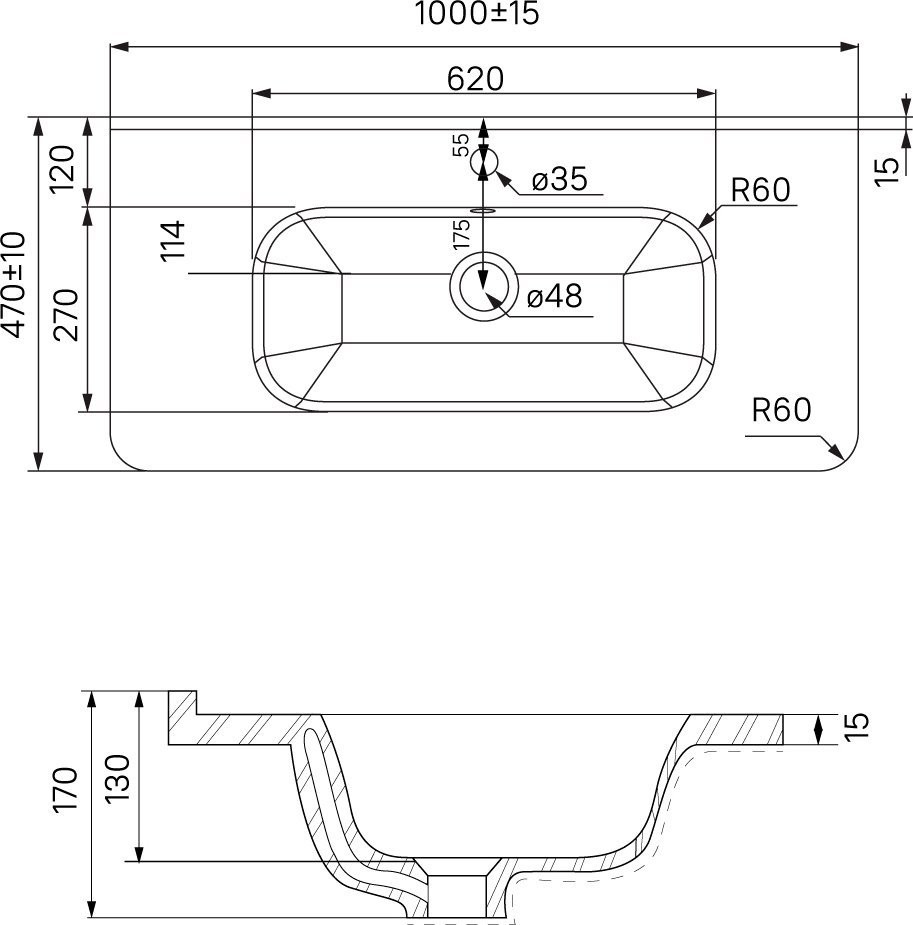 Умывальник Iddis Edifice 0101000I28 Умывальник Iddis Edifice 0101000I28