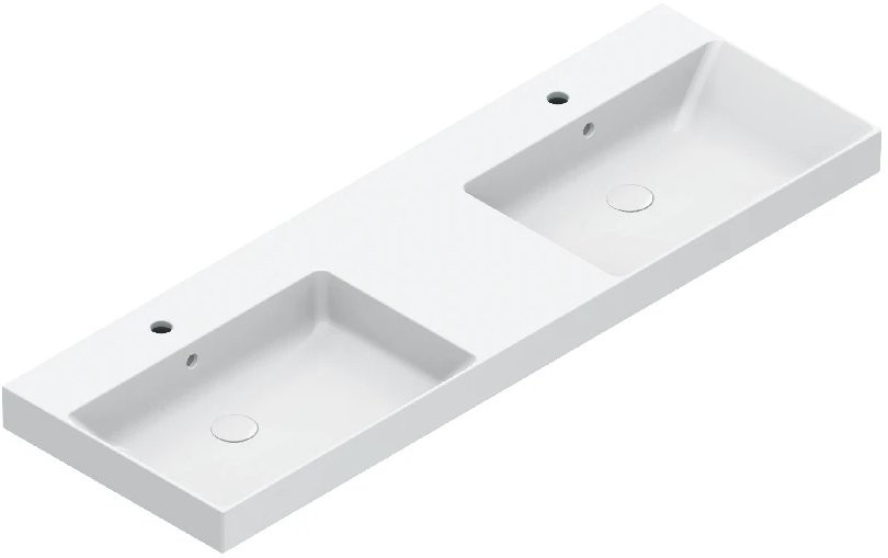 Умывальник Catalano Zero 150x50 двойной, с двумя отверстиями под смеситель, белый глянец Умывальник Catalano Zero 150x50 двойной, с двумя отверстиями под смеситель, белый глянец