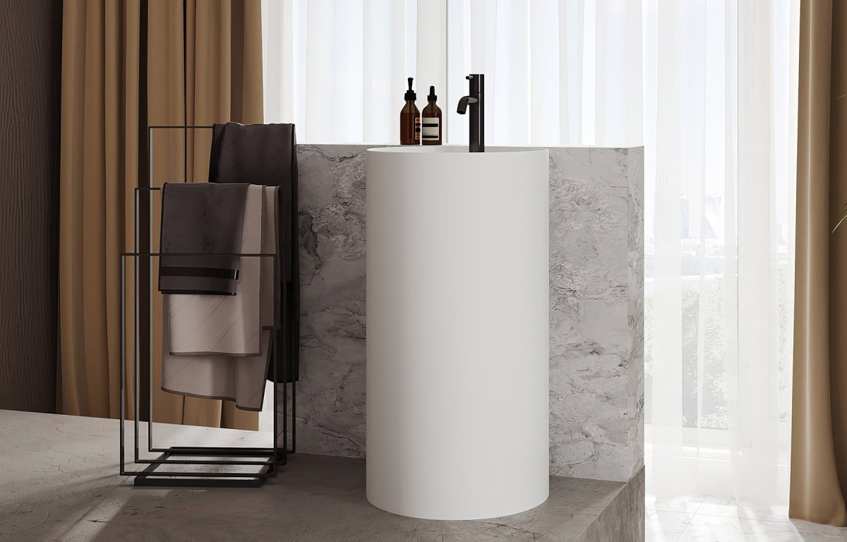 Умывальник Белюкс Осло 45x80 белый матовый, Solid Surface Умывальник Белюкс Осло 45x80 белый матовый, Solid Surface