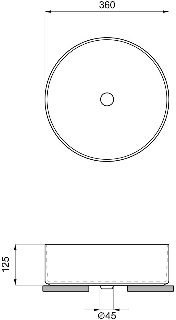 Умывальник накладной Wellsee Coax 323509000 36x36 серый матовый Умывальник накладной Wellsee Coax 323509000 36x36 серый матовый
