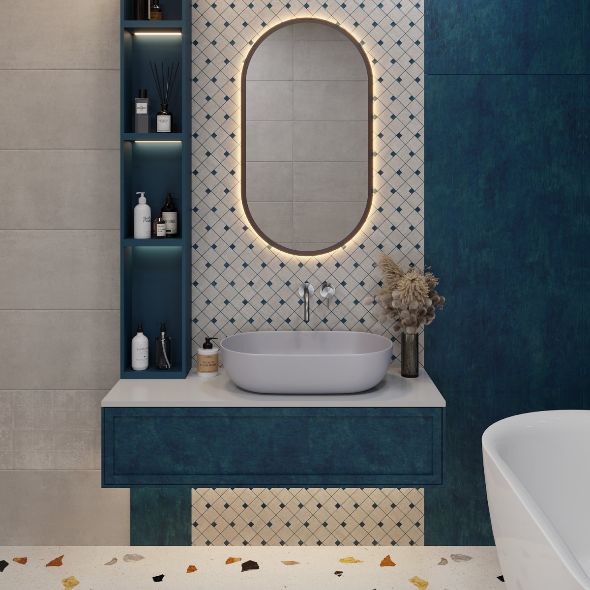 Умывальник накладной Wellsee Chic Riviera 326812000 60x41 серый матовый Умывальник накладной Wellsee Chic Riviera 326812000 60x41 серый матовый