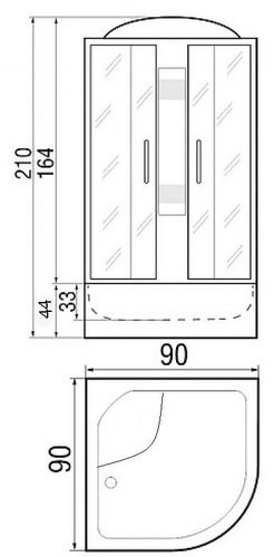 Душевая кабина RIVER Dunay 90/44 ТН Душевая кабина RIVER Dunay 90/44 ТН