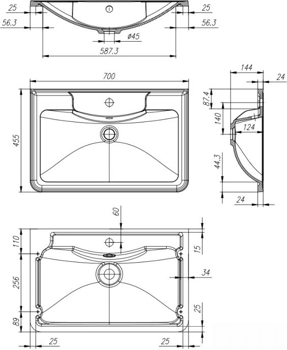Умывальник BelBagno BB700/455-LV-MR-ALR Умывальник BelBagno BB700/455-LV-MR-ALR