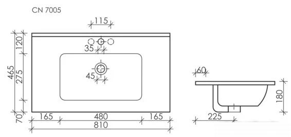 Умывальник Ceramica Nova Element CN7005MB Умывальник Ceramica Nova Element CN7005MB