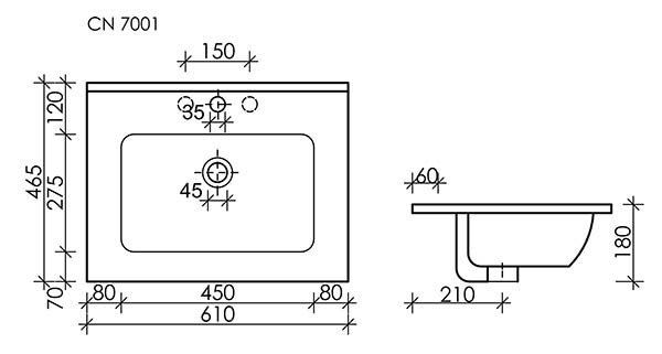 Умывальник Ceramica Nova Element CN7002 Умывальник Ceramica Nova Element CN7002