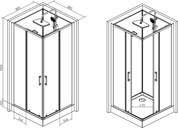 Душевая кабина AM.PM Above 90x90 W9XC-403-9090BT (черный матовый/прозрачное стекло) Душевая кабина AM.PM Above 90x90 W9XC-403-9090BT (черный матовый/прозрачное стекло)