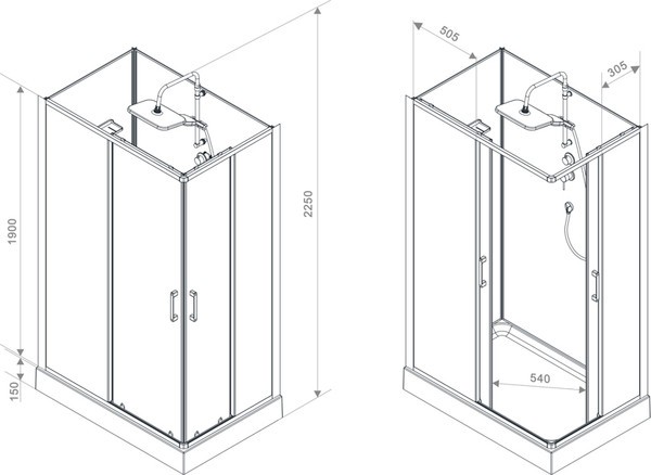 Душевая кабина AM.PM Above 120x80 W9XC-403-12080MT (хром матовый/прозрачное стекло) Душевая кабина AM.PM Above 120x80 W9XC-403-12080MT (хром матовый/прозрачное стекло)