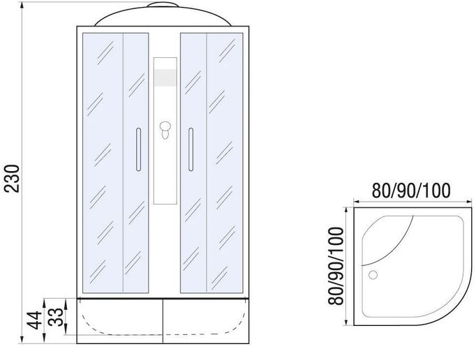 Душевая кабина RIVER Desna XL 100/44 MT Душевая кабина RIVER Desna XL 100/44 MT