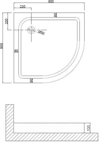 Душевой поддон Niagara NG-90-90 90x90 Душевой поддон Niagara NG-90-90 90x90