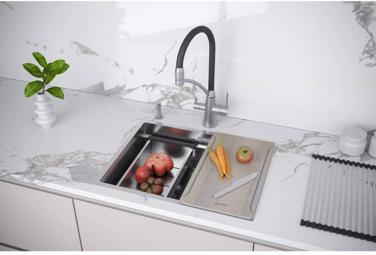 Мойка кухонная Paulmark NEXT-PRO 58 UNI PM705845-BS 58x45 брашированная сталь Мойка кухонная Paulmark NEXT-PRO 58 UNI PM705845-BS 58x45 брашированная сталь