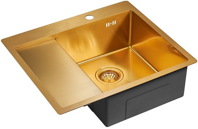 Мойка кухонная PAULMARK Flank PM225951-BGR брашированное золото, правая Мойка кухонная PAULMARK Flank PM225951-BGR брашированное золото, правая