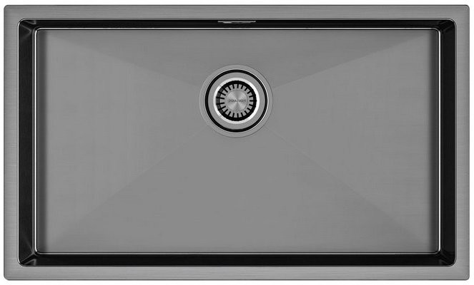 Мойка кухонная PAULMARK ALLER 74 UNI PM807444-GM вороненая сталь Мойка кухонная PAULMARK ALLER 74 UNI PM807444-GM вороненая сталь