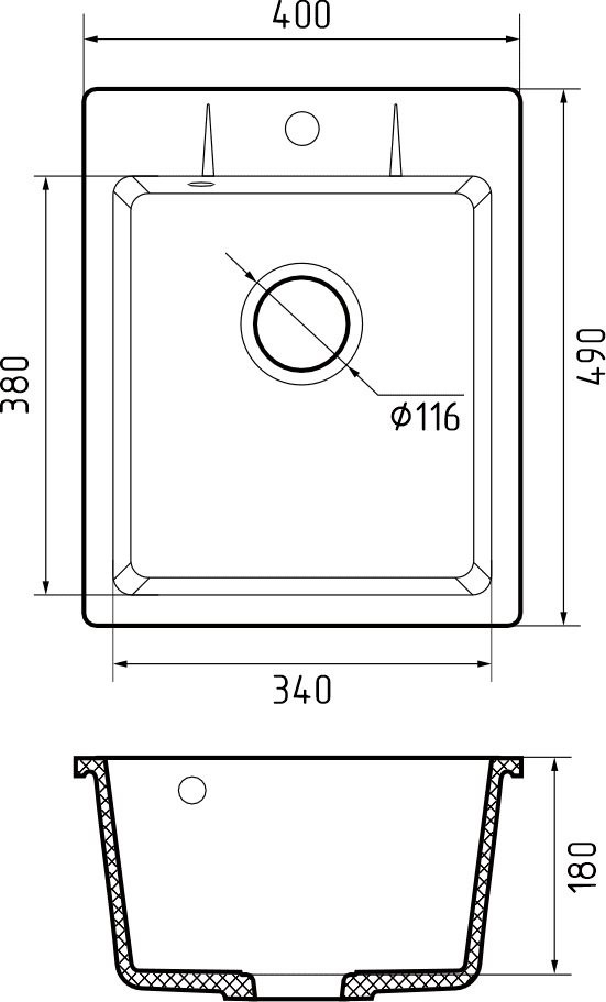 Мойка кухонная GranFest Quarz GF-UR-240 песочная Мойка кухонная GranFest Quarz GF-UR-240 песочная