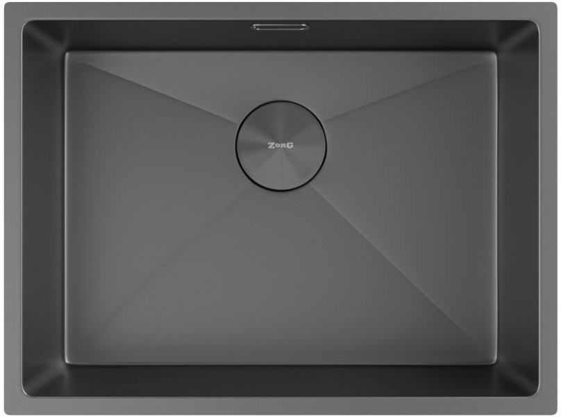 Мойка кухонная Zorg ZEROX 59 U / IF ZURINOX PVD GUNBLACK 59x44 матовая оружейная сталь Мойка кухонная Zorg ZEROX 59 U / IF ZURINOX PVD GUNBLACK 59x44 матовая оружейная сталь