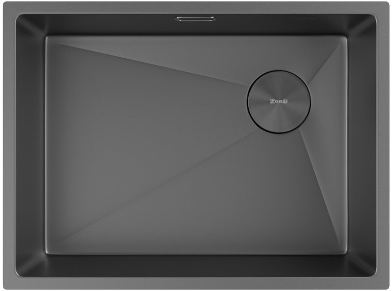 Мойка кухонная Zorg ZEROX 59 U / IF SIDE SF ZURINOX PVD GUNBLACK 59x44 матовая оружейная сталь Мойка кухонная Zorg ZEROX 59 U / IF SIDE SF ZURINOX PVD GUNBLACK 59x44 матовая оружейная сталь