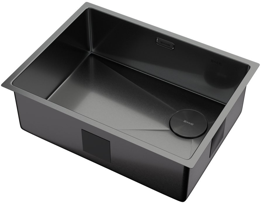 Мойка кухонная Zorg ZEROX 59 U / IF SIDE SF PVD GUNBLACK 59x44 матовая оружейная сталь Мойка кухонная Zorg ZEROX 59 U / IF SIDE SF PVD GUNBLACK 59x44 матовая оружейная сталь