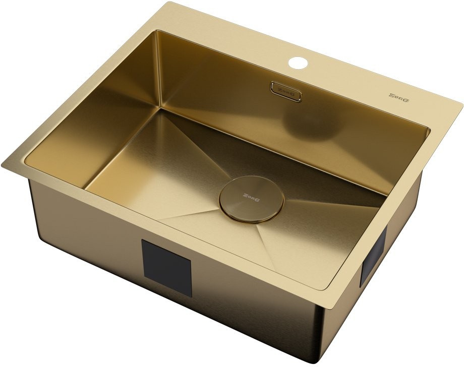 Мойка кухонная Zorg ZEROX 59 IF PVD GOLD 59x51 матовое золото Мойка кухонная Zorg ZEROX 59 IF PVD GOLD 59x51 матовое золото
