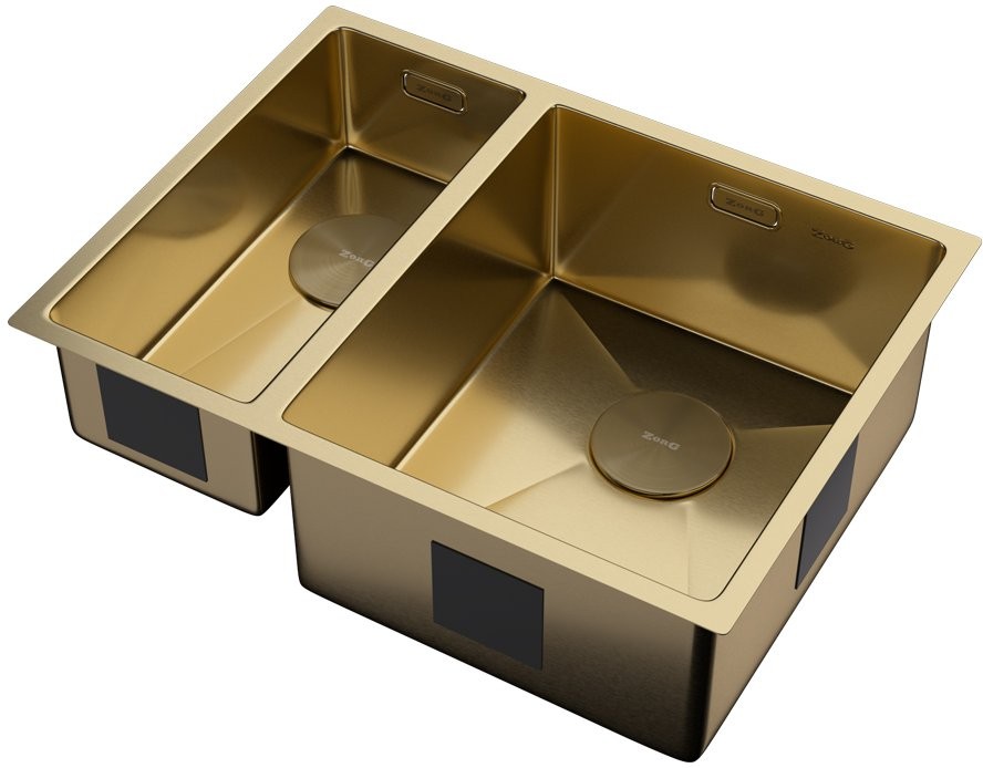 Мойка кухонная Zorg ZEROX 58-2 U / IF-L PVD GOLD 58,5x44 матовое золото Мойка кухонная Zorg ZEROX 58-2 U / IF-L PVD GOLD 58,5x44 матовое золото