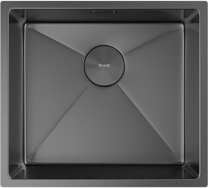 Мойка кухонная Zorg ZEROX 49 U / IF PVD GUNBLACK 44x49 матовая оружейная сталь Мойка кухонная Zorg ZEROX 49 U / IF PVD GUNBLACK 44x49 матовая оружейная сталь