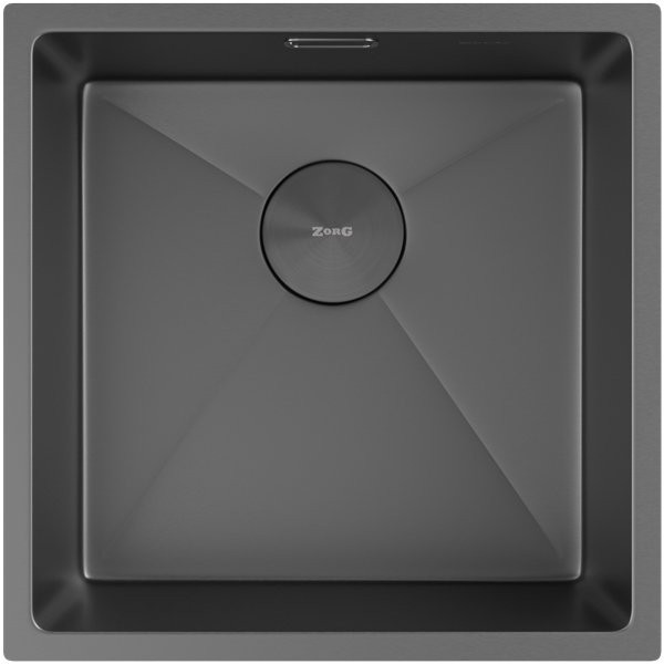 Мойка кухонная Zorg ZEROX 44 U / IF ZURINOX PVD GUNBLACK 44x44 матовая оружейная сталь Мойка кухонная Zorg ZEROX 44 U / IF ZURINOX PVD GUNBLACK 44x44 матовая оружейная сталь