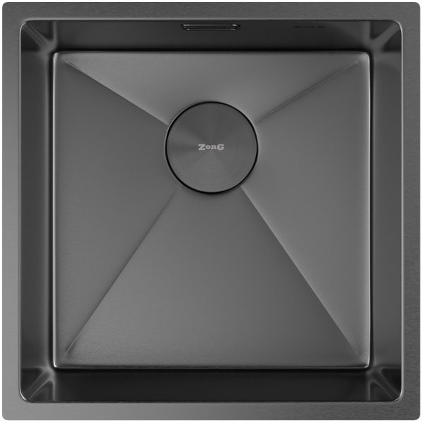 Мойка кухонная Zorg ZEROX 44 U / IF PVD Gunblack 44x44 матовая оружейная сталь Мойка кухонная Zorg ZEROX 44 U / IF PVD Gunblack 44x44 матовая оружейная сталь
